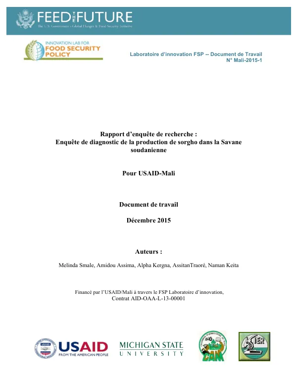 Mali WP 2015-1 Rapport Enquete Des Producteurs De Sorgho USAID_MS with AR Branded