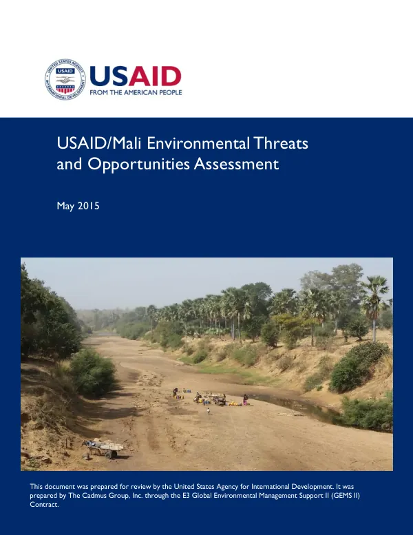 USAID/Mali Environmental Threats and Opportunities Assessment