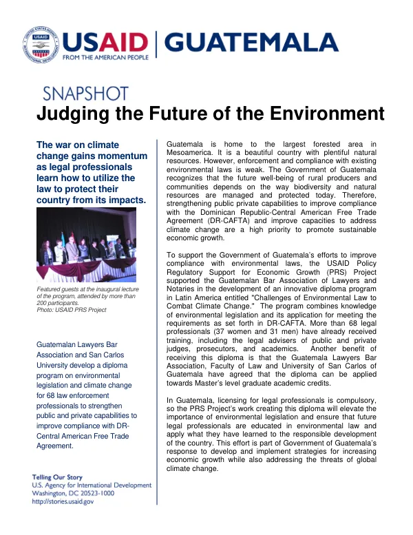 Judging the Future of the Environment