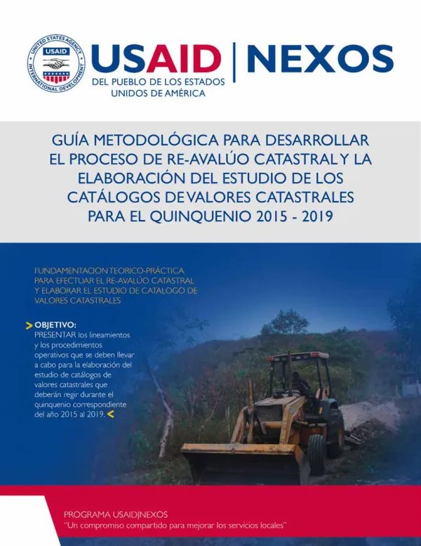 Fundamentación Teórico-Práctica para Efectuar el Re-Avalúo Catastral y Elaborar el Estudio de Catalogo de Valores Catastrales