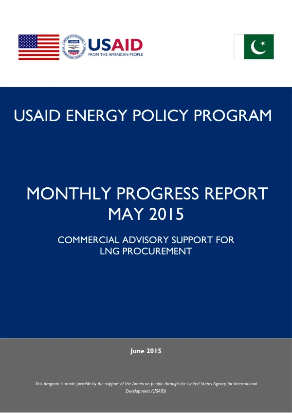 Monthly Progress Report: Commercial Advisory Support for LNG Procurement