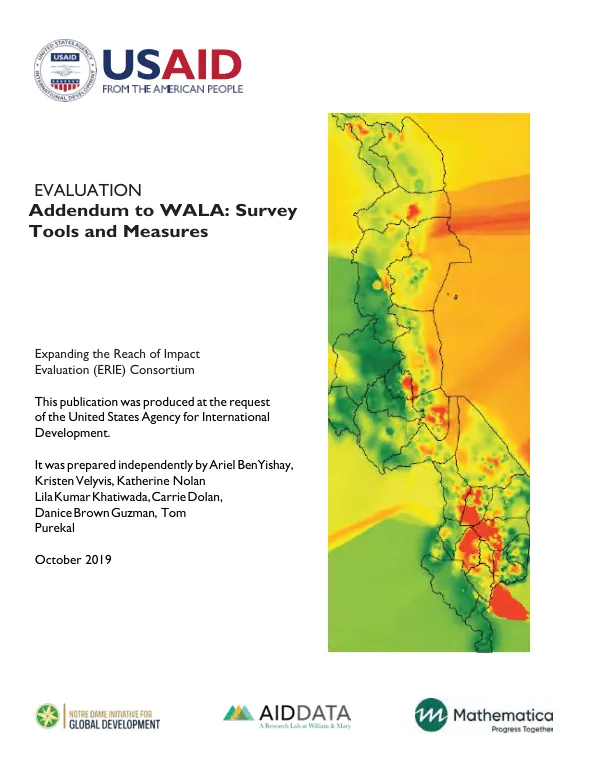 Evaluation : addendum to WALA : survey tools and measures