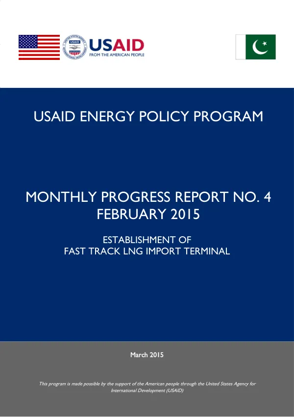 Monthly Progress Report No. 4: Establishment of Fast Track LNG Import Terminal