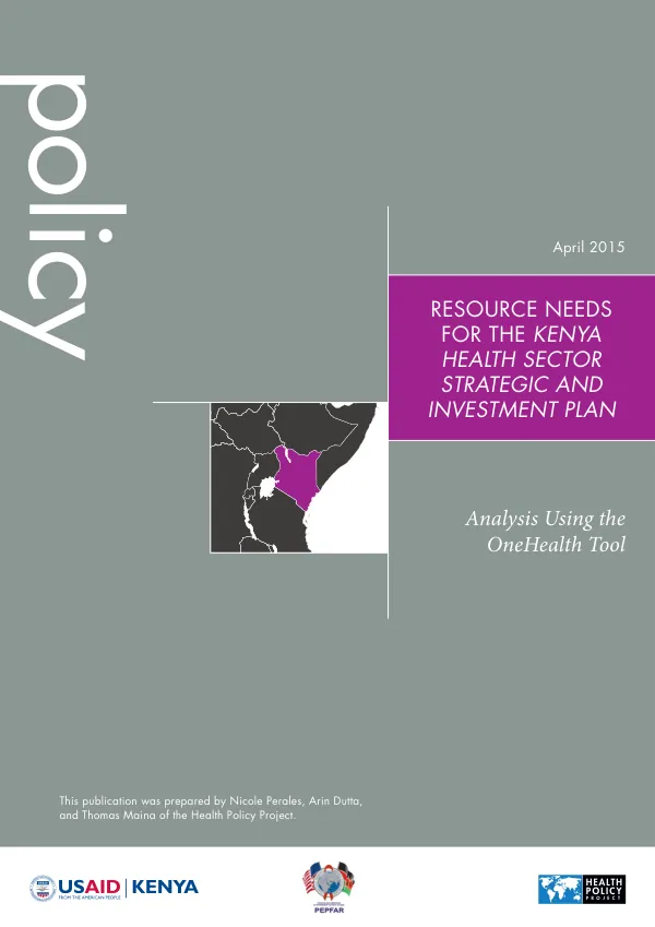 Resource Needs for the Kenya Health Sector Strategic and Investment Plan