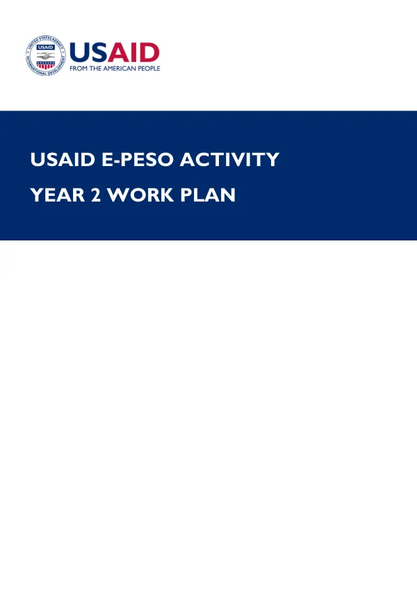 USAID E-PESO YEAR 2 WORKPLAN