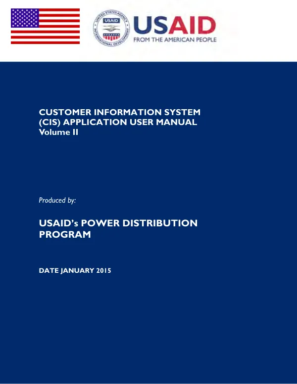 CUSTOMER INFORMATION SYSTEM (CIS) APPLICATION USER MANUAL Volume II
