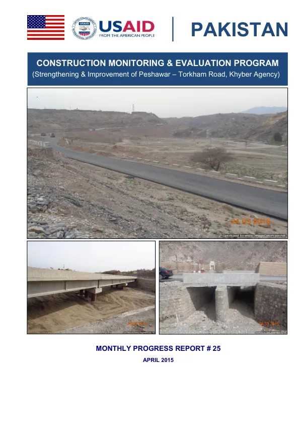 Construction Monitoring & Evaluation Program: Monthly Progress Report # 25