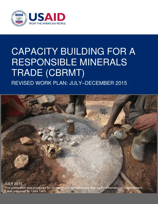 Capacity Building for a Responsible Minerals Trade Revised Work Plan
