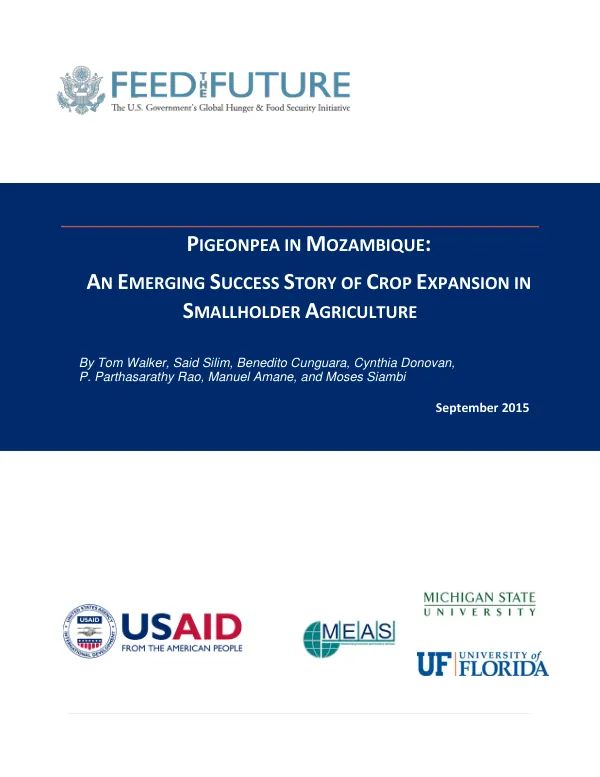 Pigeonpea in Mozambique: An Emerging Success Story of Crop Expansion in Smallholder Agriculture