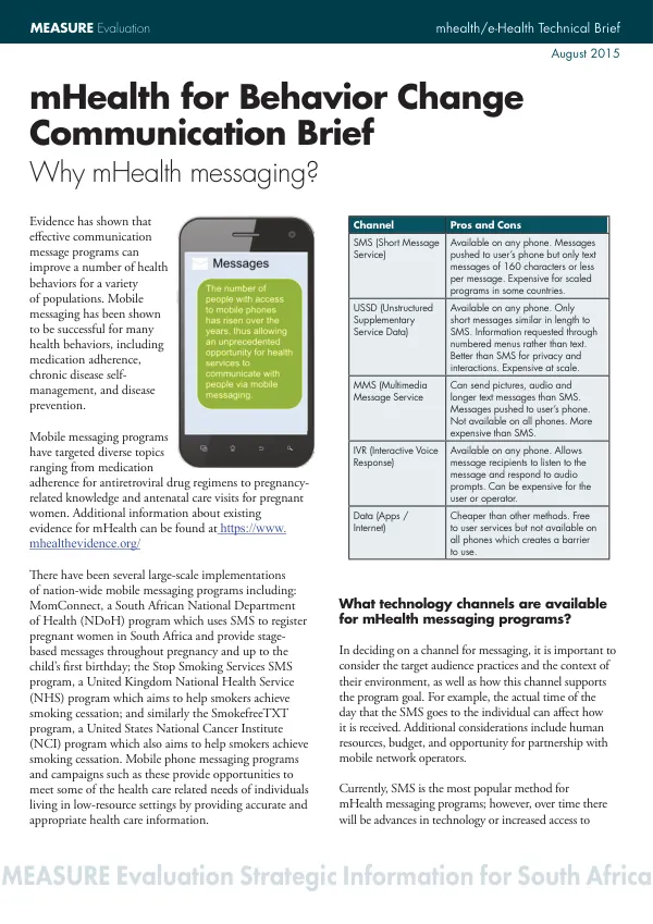 mHealth for Behavior Change Communication Brief