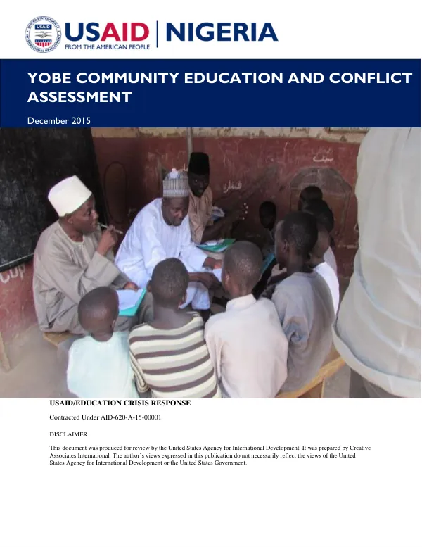 Yobe Community Education and Conflict Assessment