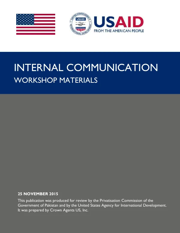 Internal Communication Workshop Materials for USAID Support for Privatization Activity