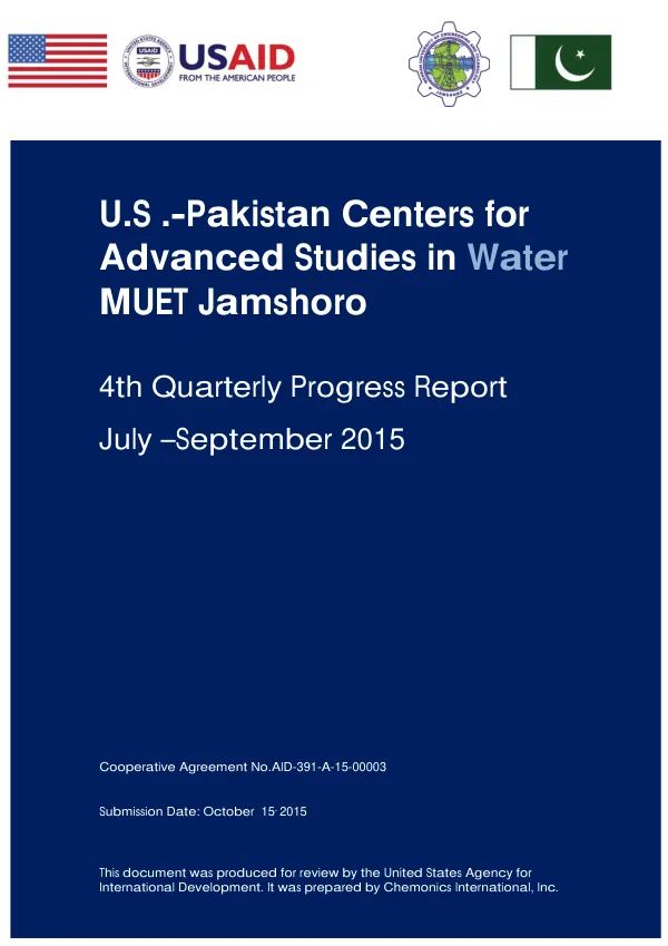 Quarterly Progress Report: July – September 2015
