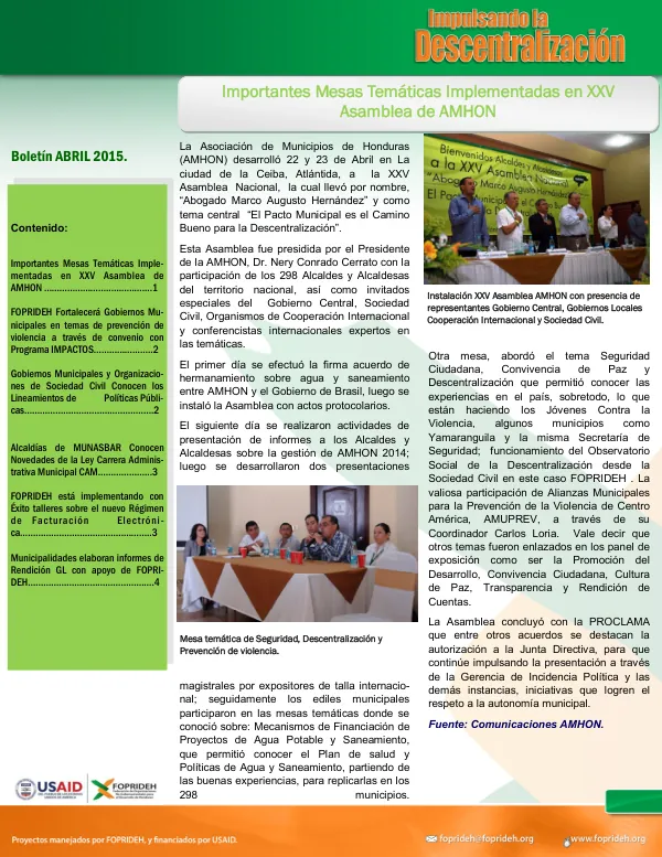 XXV Asamblea Nacional de la Asociación de Municipios de Honduras
