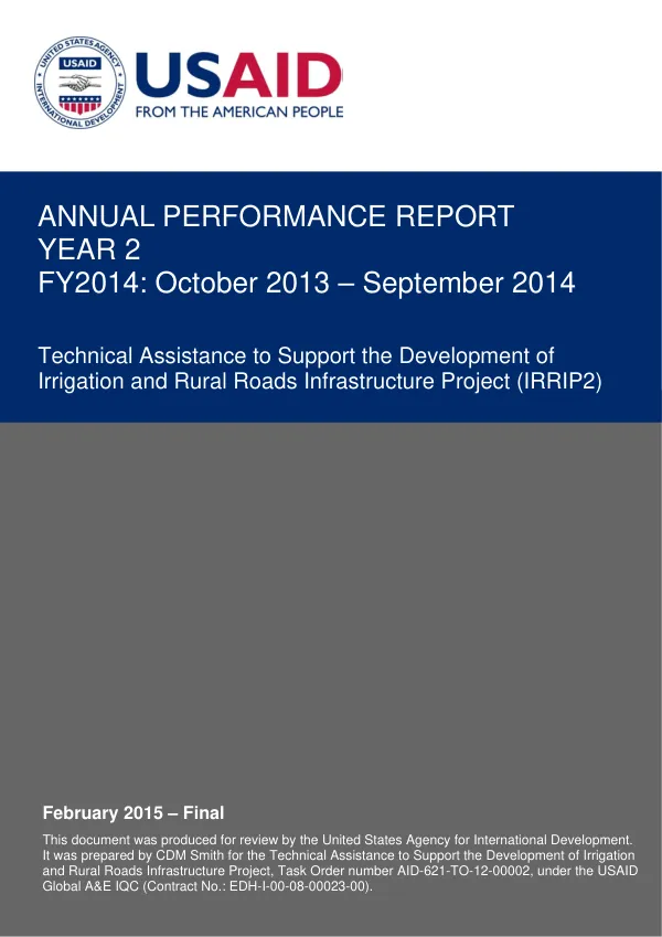Annual Performance Report: Year 2 FY2014: October 2013 – September 2014