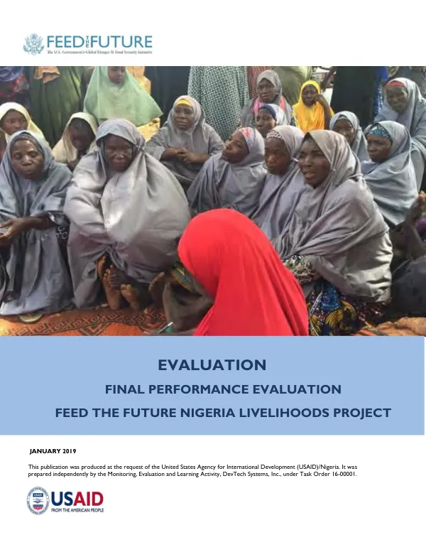 Evaluation : final performance evaluation Feed the Future Nigeria livelihoods project