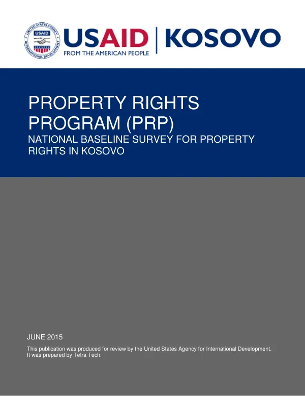 National Baseline Survey for Property Rights in Kosovo