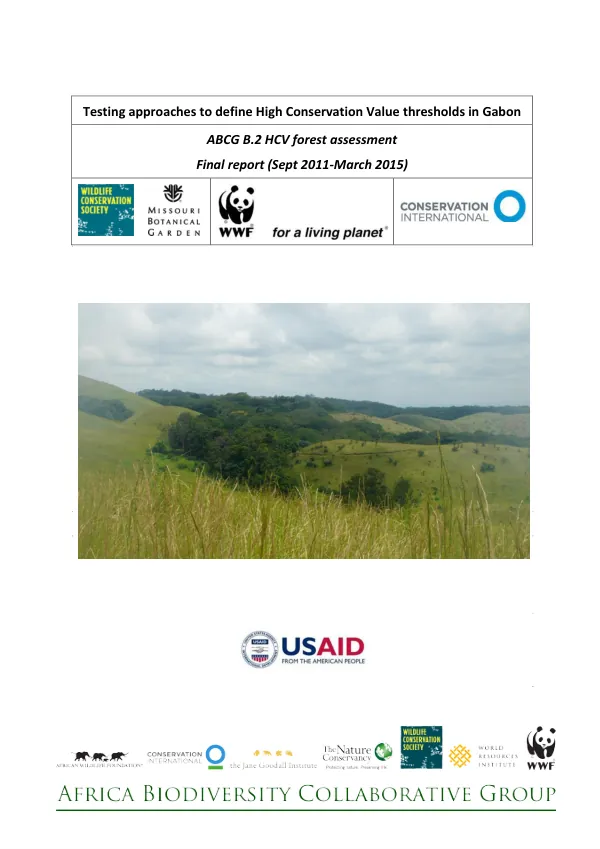 Testing approaches to define High Conservation Value thresholds in Gabon