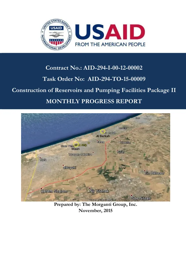 Construction of Reservoirs and Pumping Facilities Package II: Monthly Progress Report, October - November, 2015