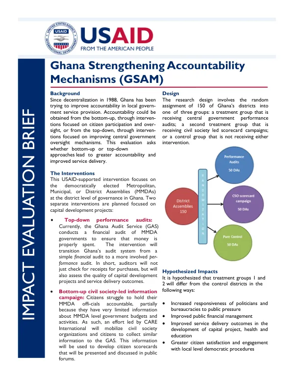 Impact Evaluation Brief: Ghana Strengthening Accountability Mechanisms (GSAM)
