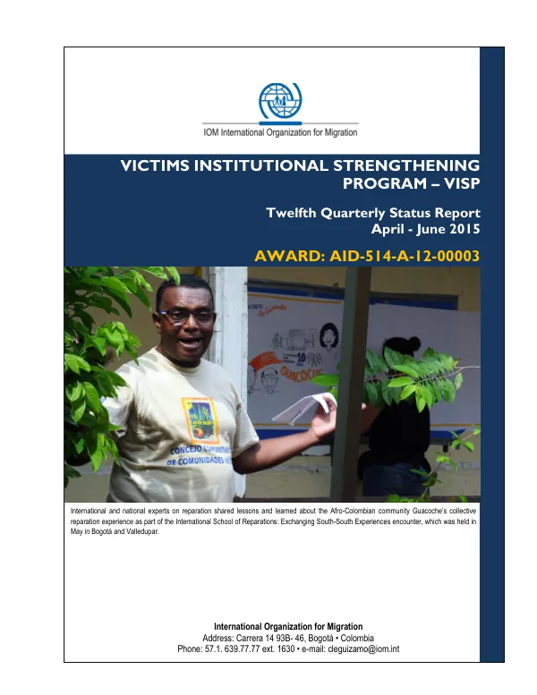 Twelfth Quarterly Status Report: Victims Institutional Strengthening Program