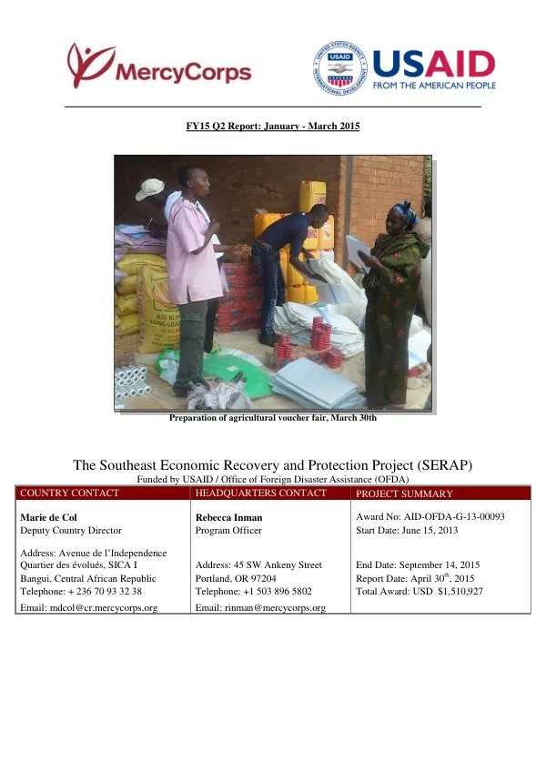 SECOND QUARTERLY REPORT FOR USG FY 2011
