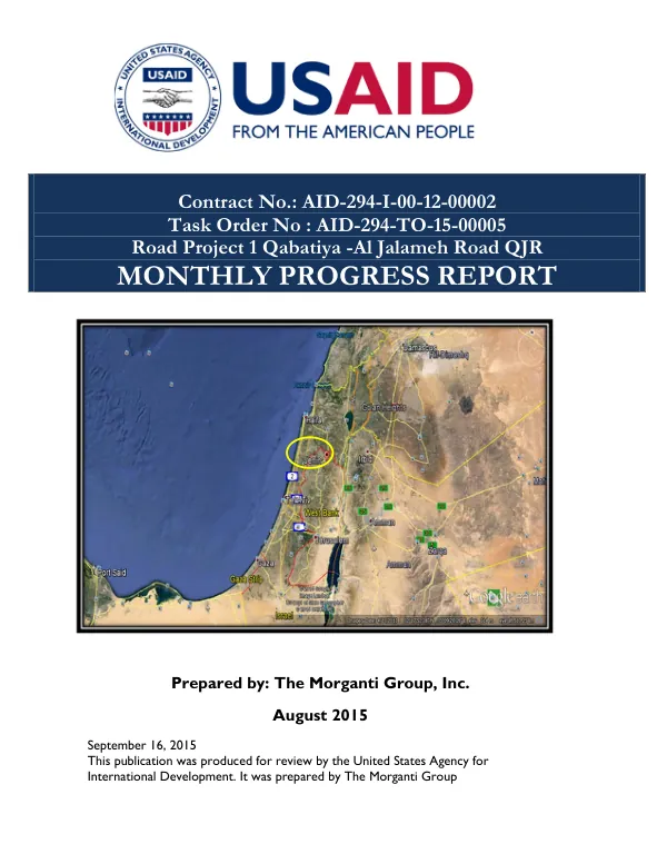 Construction Monthly Progress Report 04 – August 2015