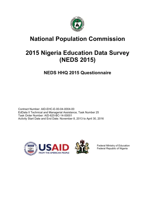 2015 Nigeria Education Data Survey (NEDS 2015)