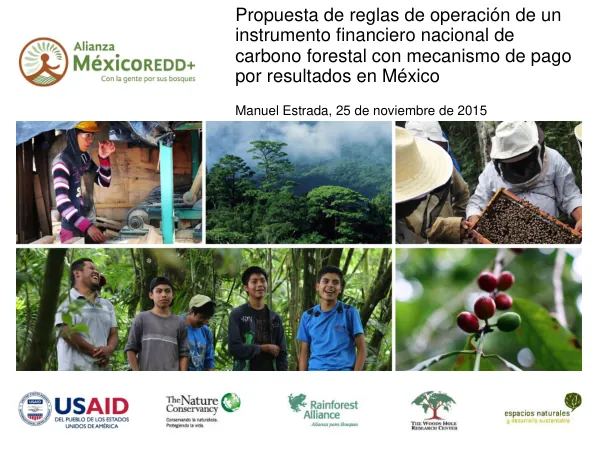 Propuesta de reglas de operación de un instrumento financiero nacional de carbono forestal con mecanismo de pago por resultados en México