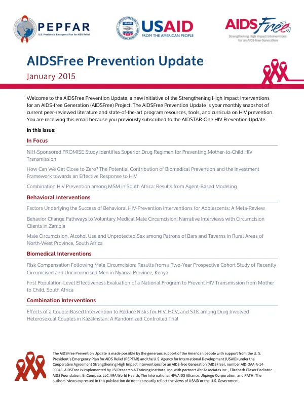 AIDSFree Prevention Update
