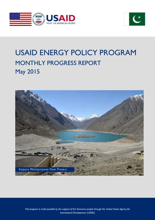 USAID Energy Policy Program Monthly Progress Report May 2015