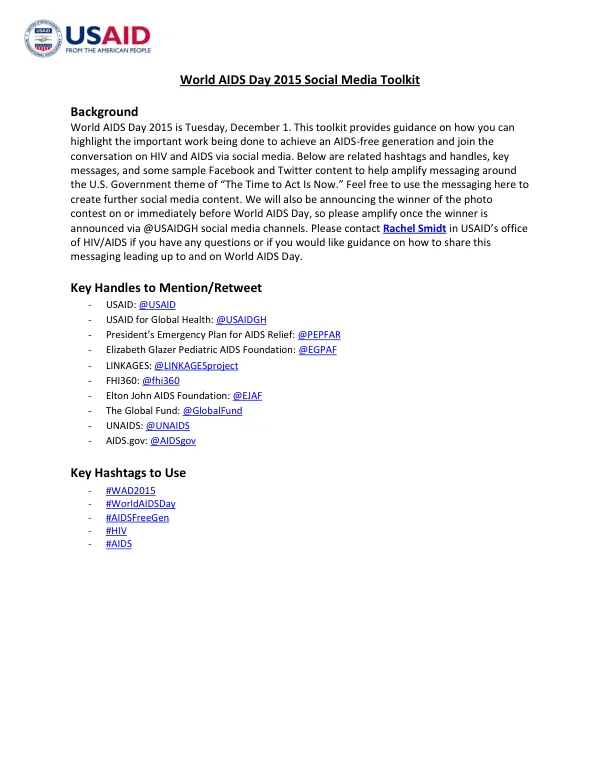 World AIDS Day 2015 Social Media Toolkit