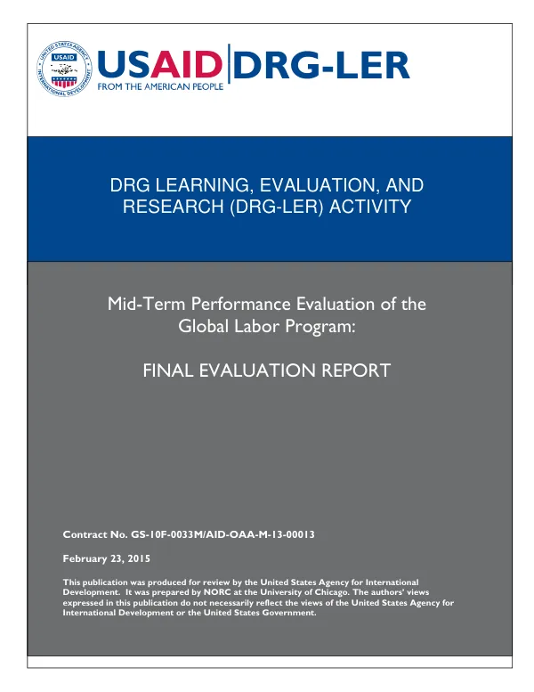 Mid-Term Performance Evaluation of the Global Labor Program: Final Evaluation Report