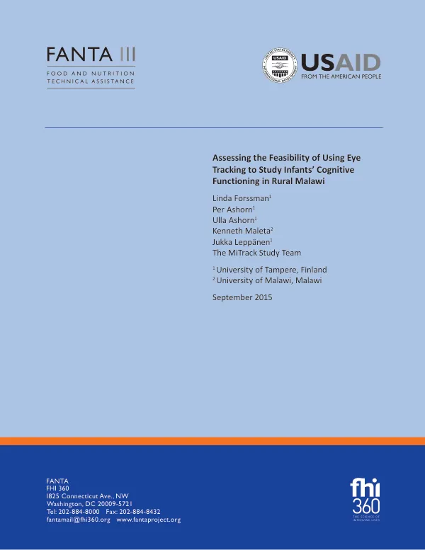 Assessing the Feasibility of Using Eye Tracking to Study Infants' Cognitive Functioning in Rural Malawi