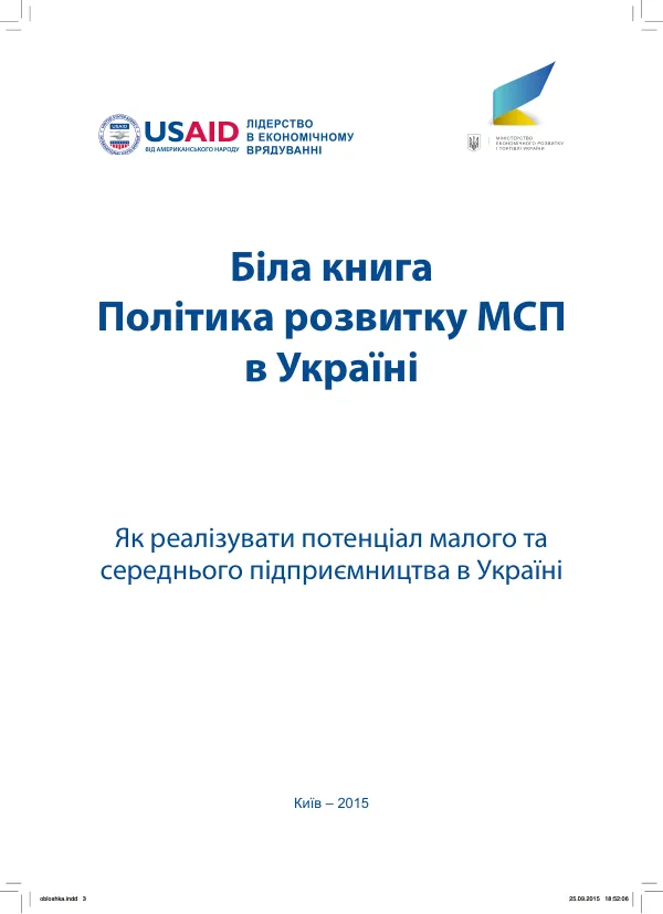 Біла книга. Політика розвитку МСП в Україні
