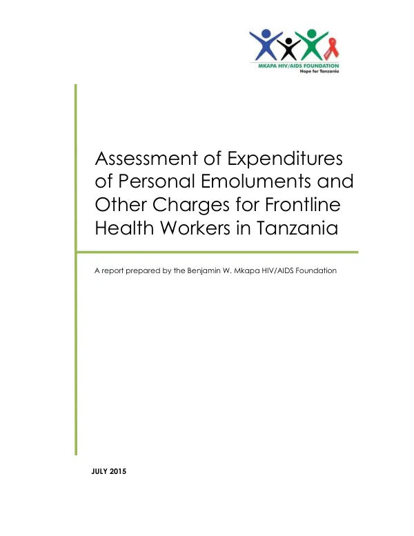 Assessment of Expenditures of Personal Emoluments and Other Charges for Frontline Health Workers in Tanzania