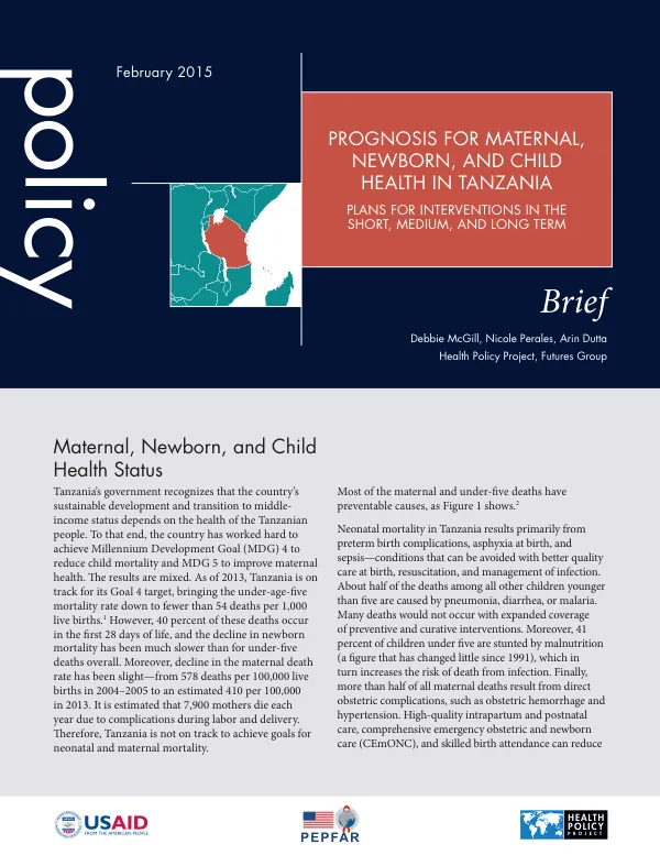 Prognosis for Maternal, Newborn, and Child Health in Tanzania