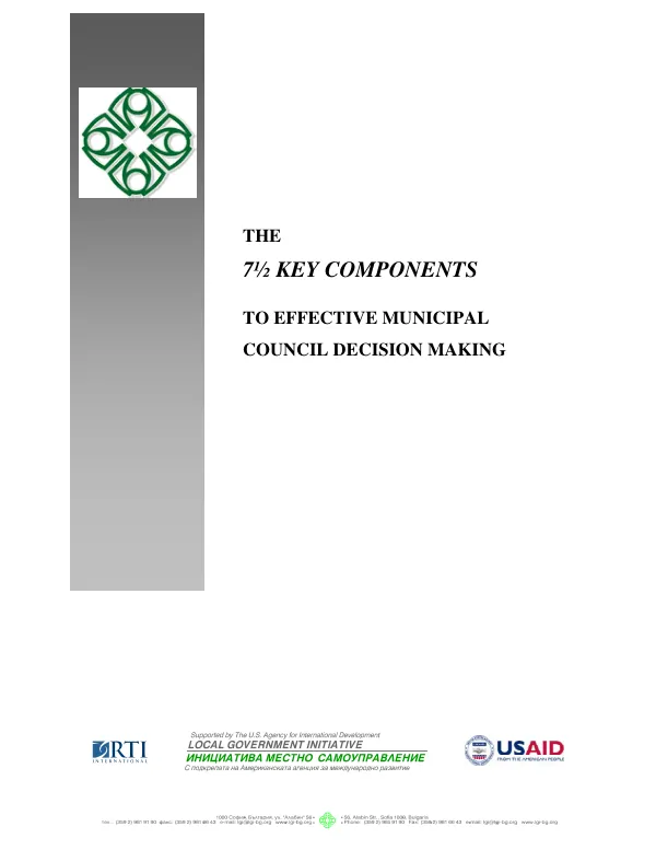 The 7 1/2 key components to effective municipal council decision making
