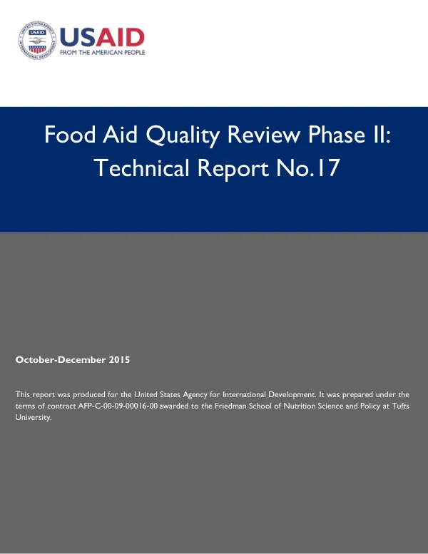 Food Aid Quality Review Phase II: Technical Report No.17