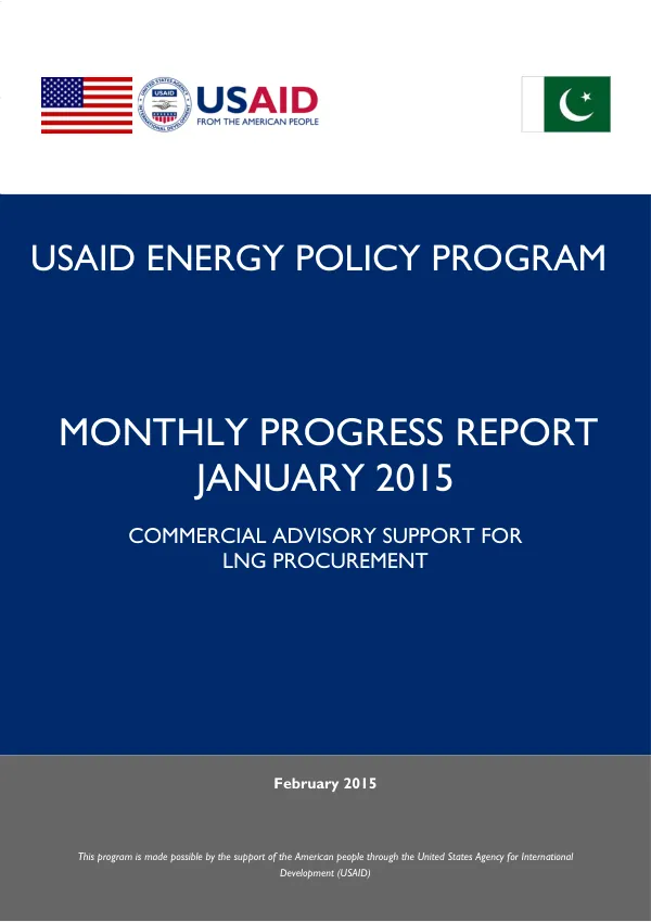 Monthly Progress Report: Commercial Advisory Support for LNG Procurement