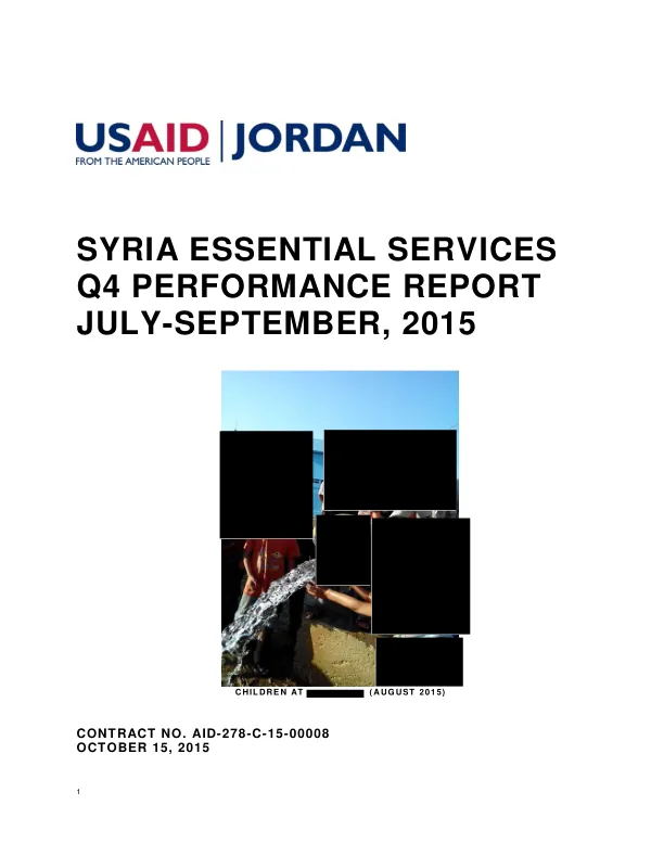 Syria Essential Services Q4 Performance Report