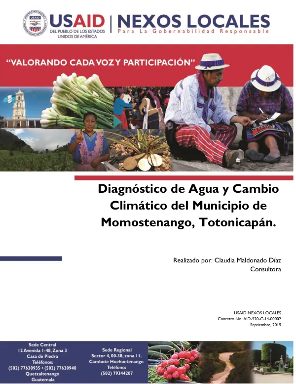 Diagnóstico de Agua y Cambio Climático del Municipio de Momostenango, Totonicapán