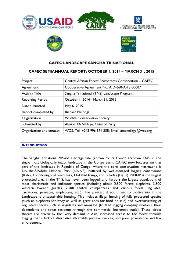 CAFEC SEMIANNUAL REPORT: OCTOBER 1, 2014 – MARCH 31, 2015
