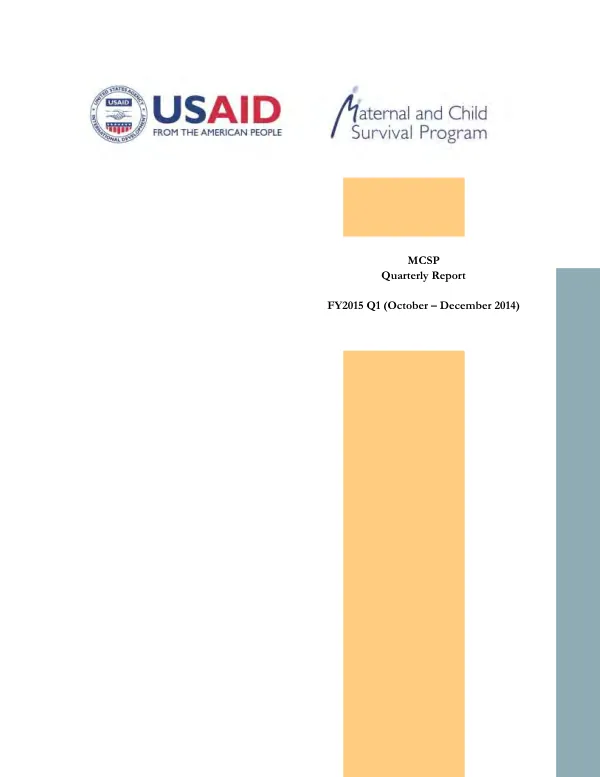 MCSP/Malawi FY2015 Quarterly Report