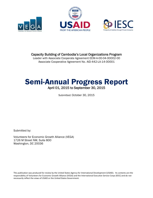 Capacity Building of Cambodia’s Local Organizations Program Semi Annual Report S2 Y2