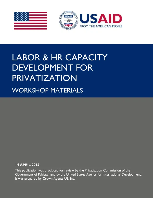 Labor & HR Capacity Development for Privatization Workshop Materials
