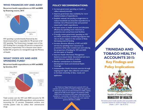 Trinidad and Tobago Health Accounts 2015: Key Findings and Policy Implications