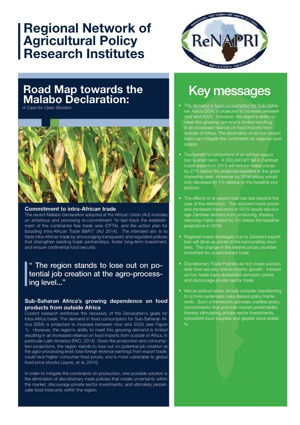 Road Map towards the Malabo Declaration: Commitment to intra-African trade