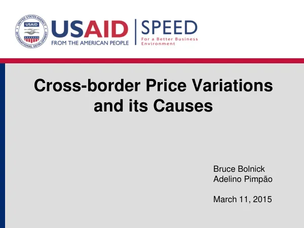 Cross-border Price Variations and its Causes