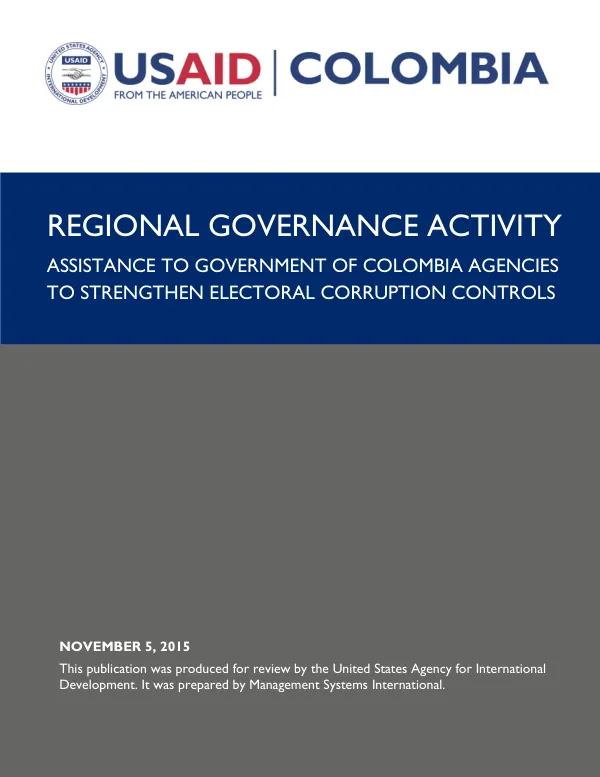 Regional Governance Activity – Strengthening Electoral Corruption Controls